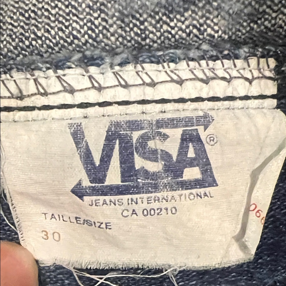 Vintage 1970s VISA Cotton Super High Rise Straight Leg Blue Denim Jeans Size 26 - Picture 10 of 12